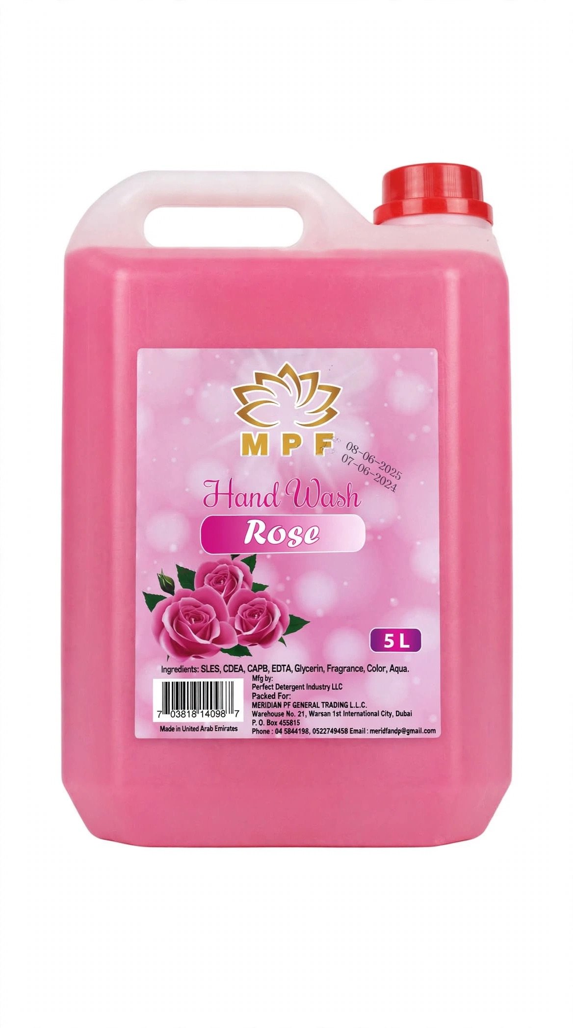 Mpf handwash rose 5Ltr liquid