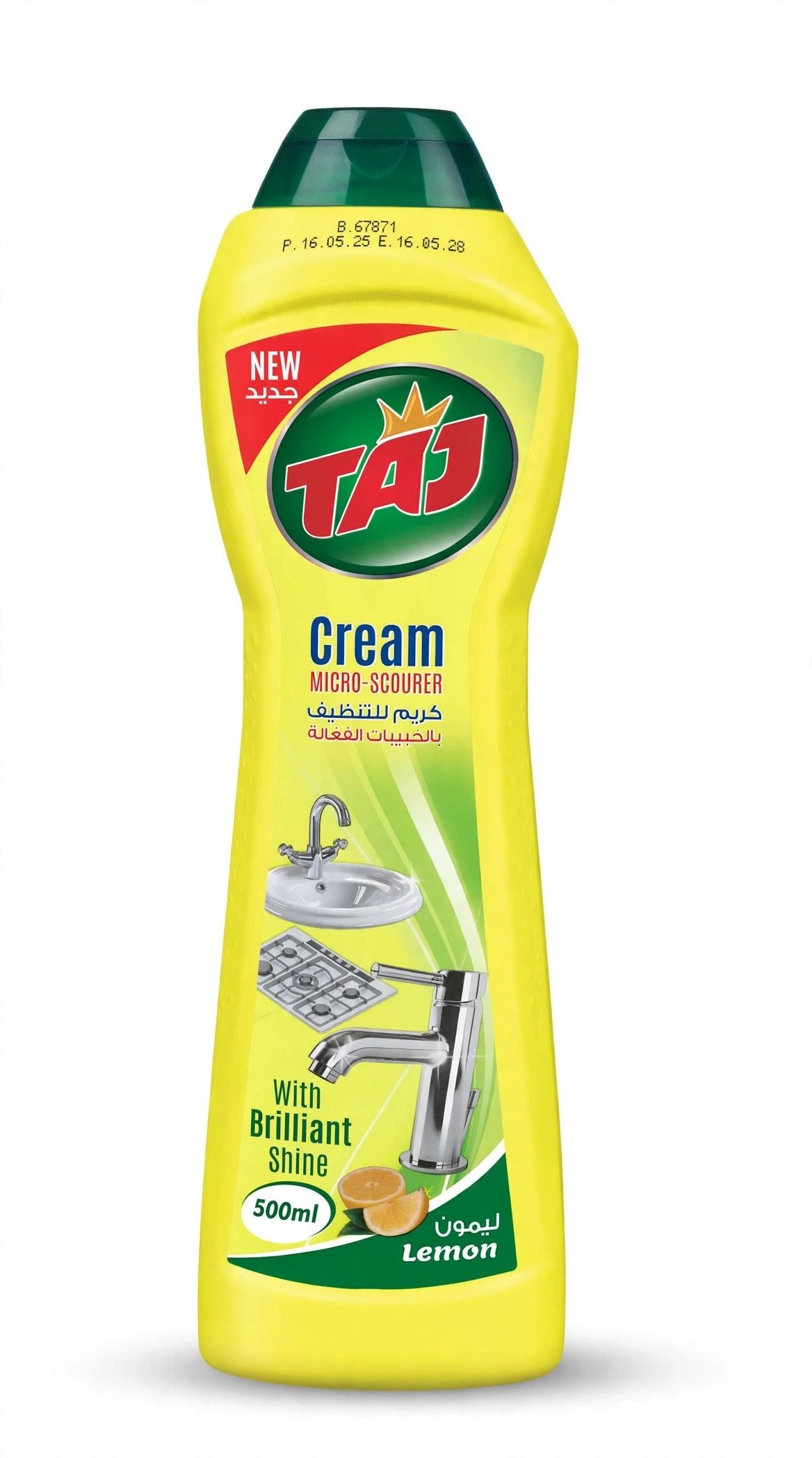 Taj Cream Micro-Scourer With Brilliant Shine Lemon - 500ml