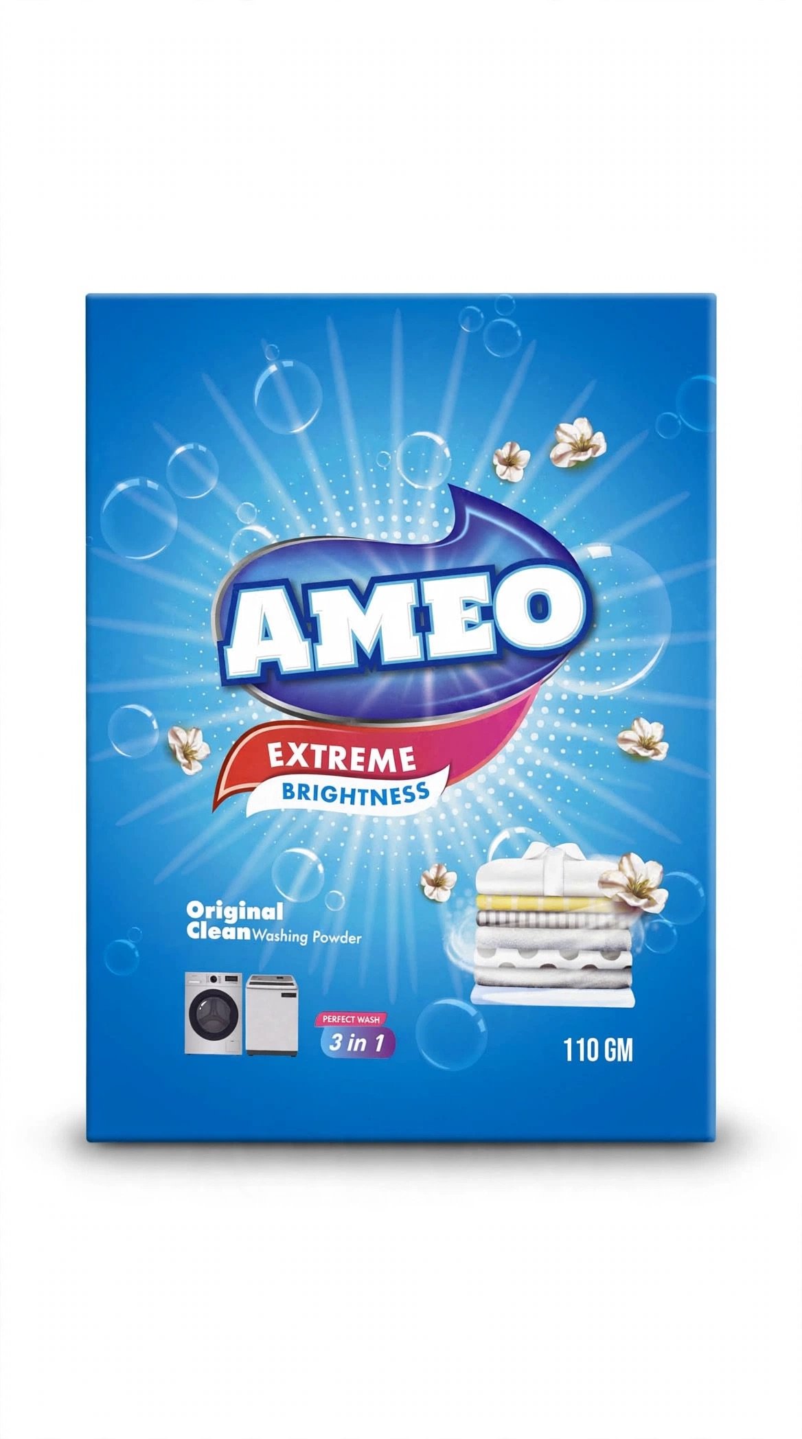 AMEO Extreme Brightness Original Clean Washing Powder 110GM - 3 in 1