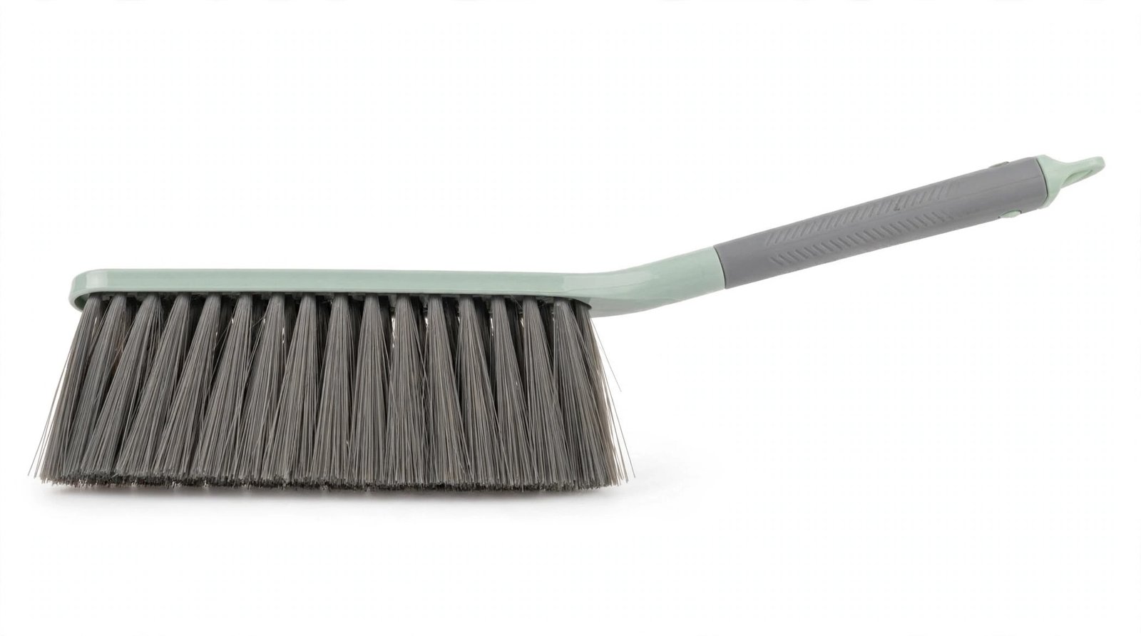Long Handle Floor Broom Brush - Grey Bristle - Mint Green & Grey Handle