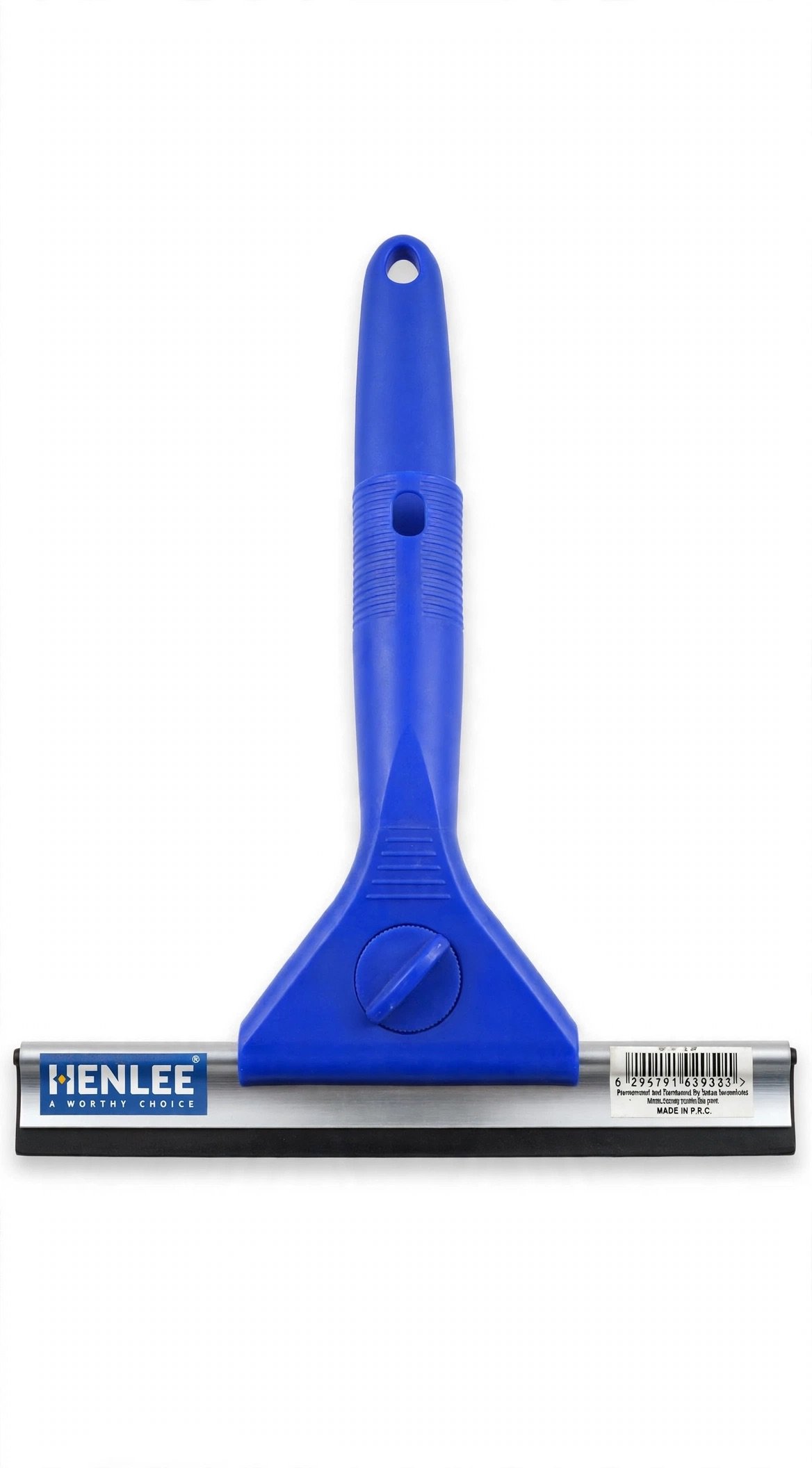 HENLEE Window Glass Wiper Squeegee - Blue Handle - Stainless Steel Blade