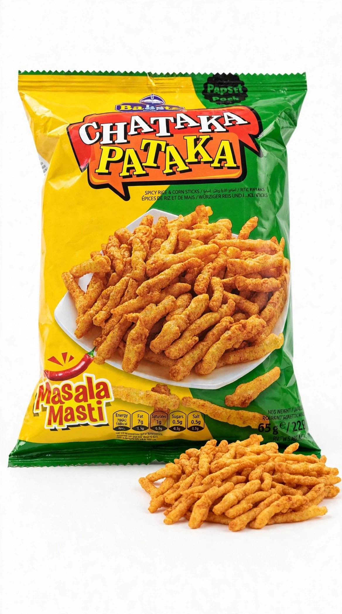 Balaji Chataka Pataka Masala Masti - Spicy Rice & Corn Sticks 65g