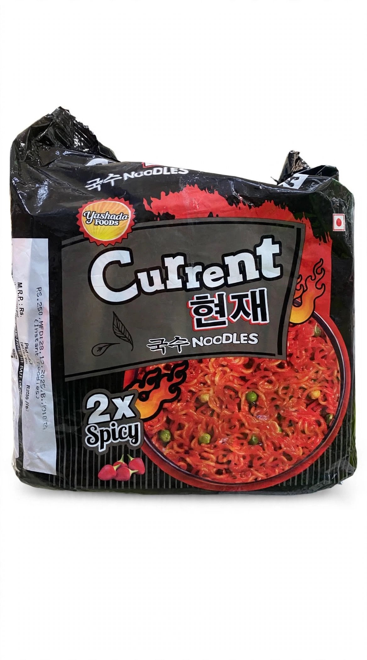Yashoda Foods Current 2x Spicy Korean Noodles - 현재 국수