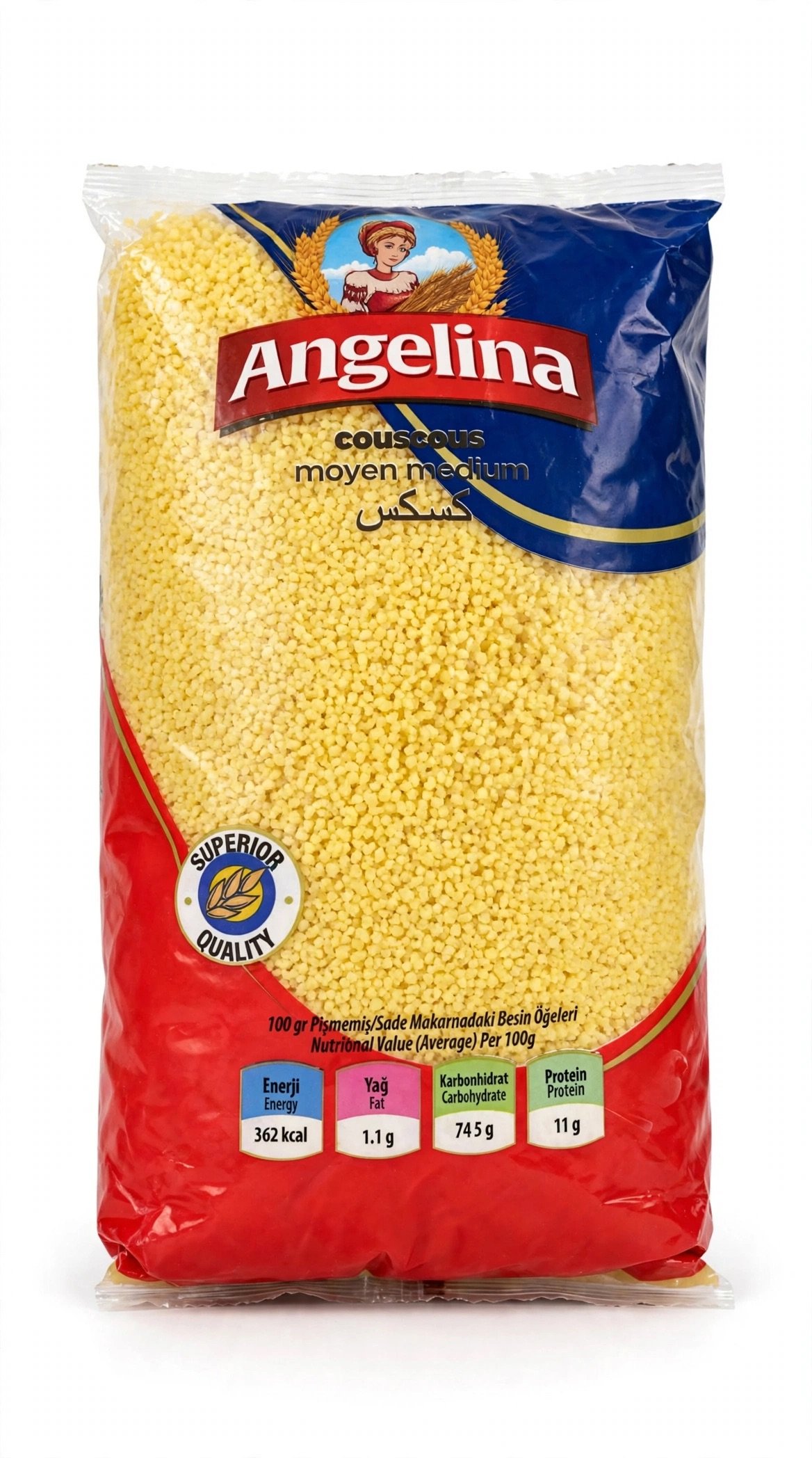 Angelina Couscous Moyen Medium - Superior Quality - 500g