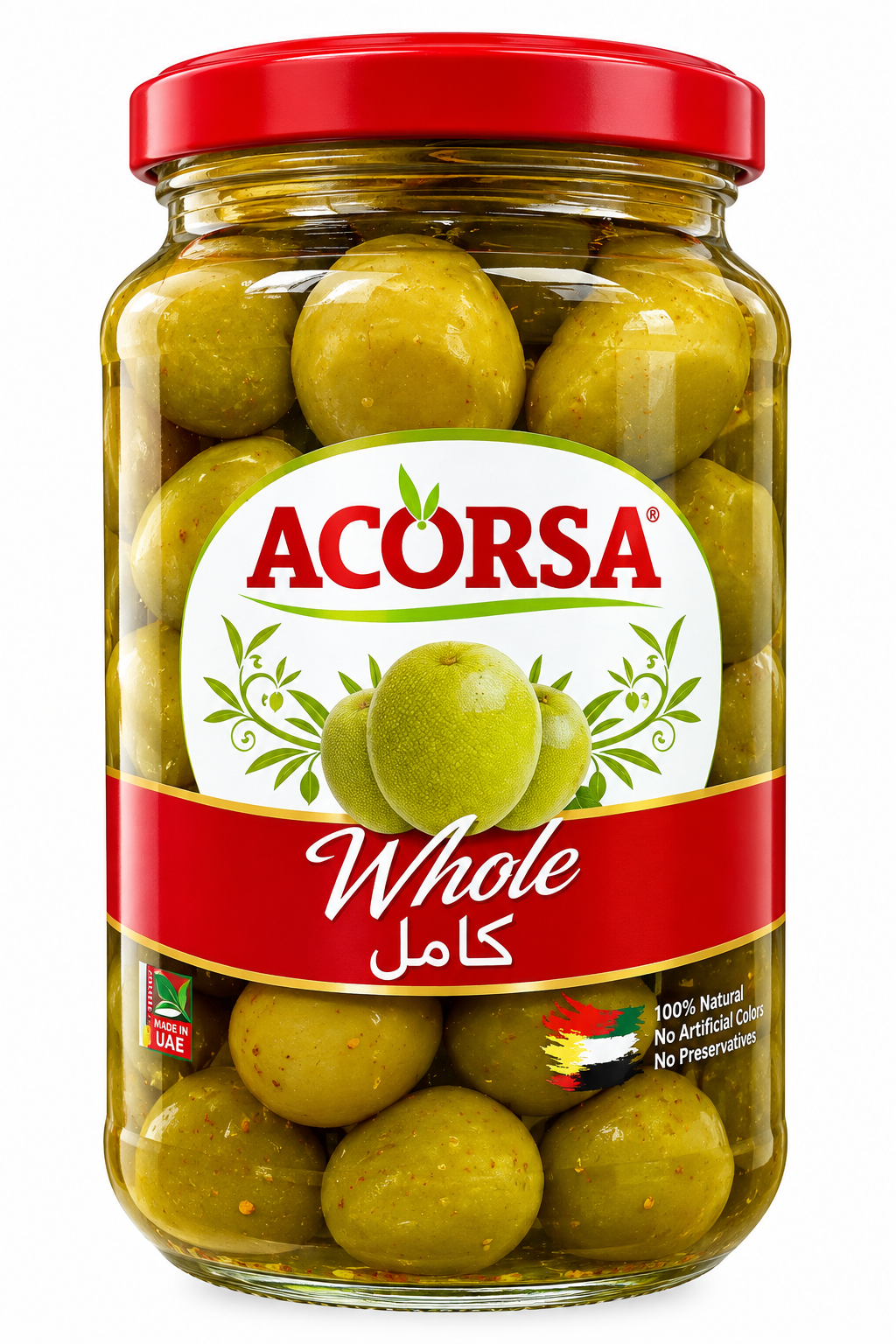 Acorsa whole green whole olives 350g
