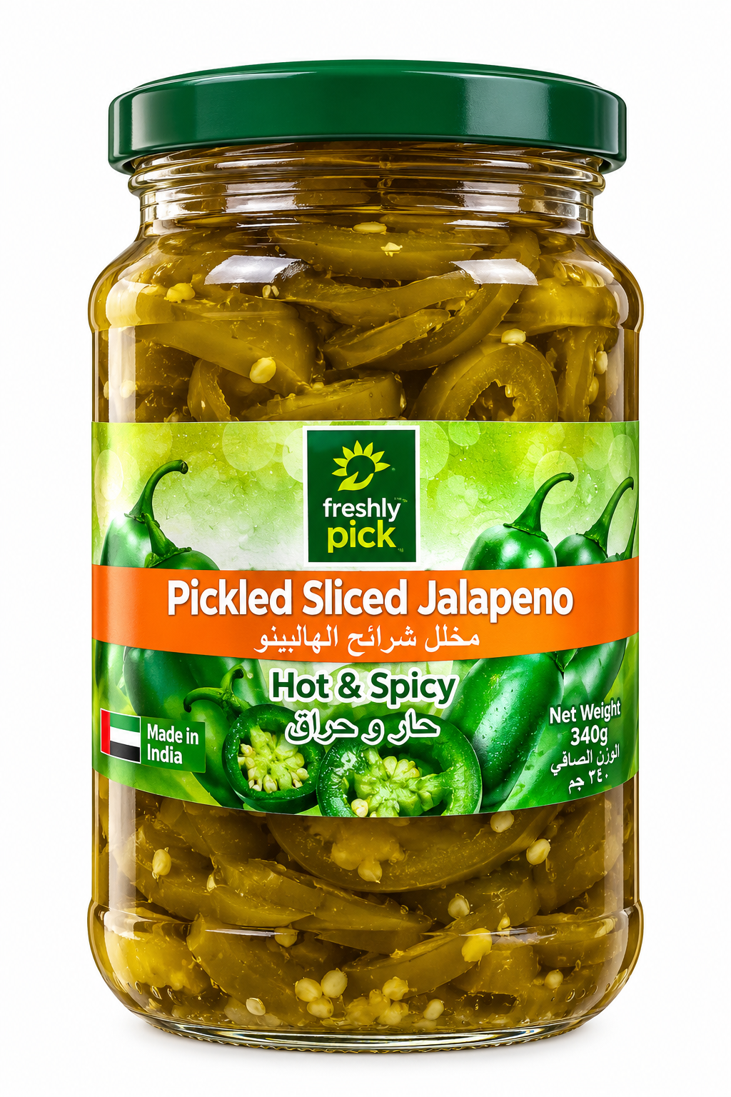 Freshly Pick Pickled Sliced Jalapeno – Hot & Spicy 340g