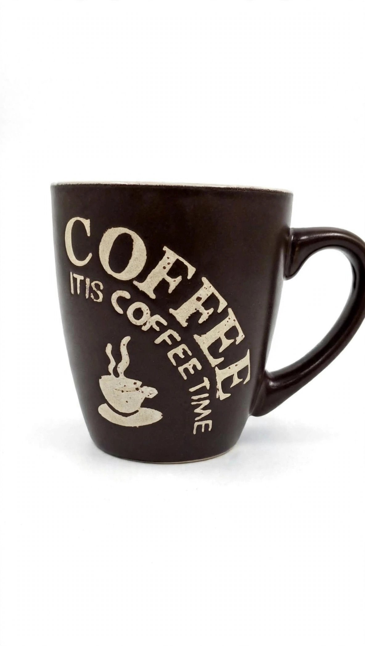 Brown ceramic coffee mug